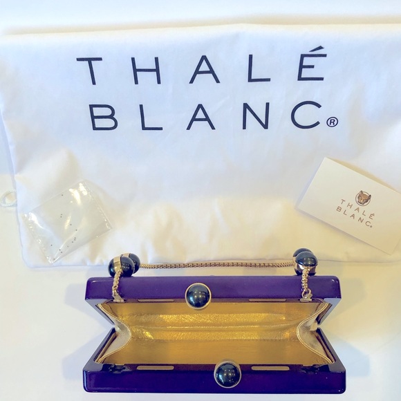 THALE BLANC                             Stunning Morning Dew Luxe Clutch NWOT - Picture 5 of 6